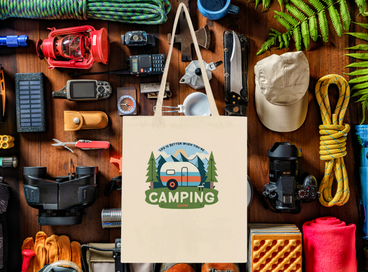 Life is Better When You're Camping, Tote Bag