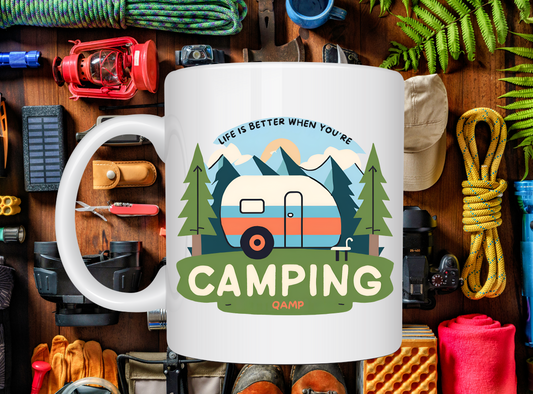 Life is Better When You're Camping, White 11oz Ceramic Mug